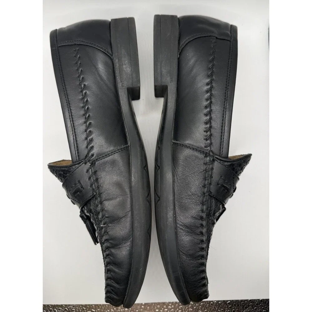 Nunn Bush Strafford Woven Tassel Loafers in black leather Size 7.5